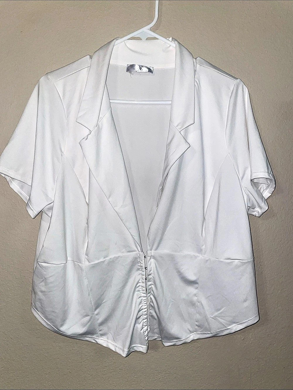 White Short Sleeve crop blazer